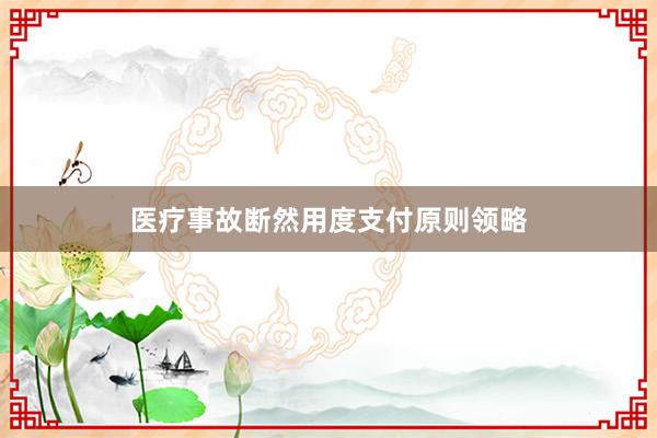 医疗事故断然用度支付原则领略